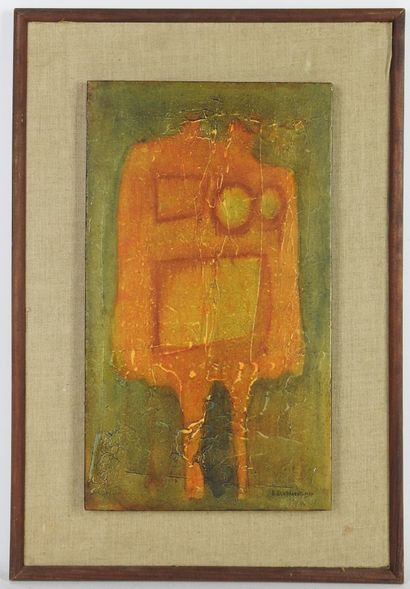 René BONARGENT (1933). Abstraction. Oil on...