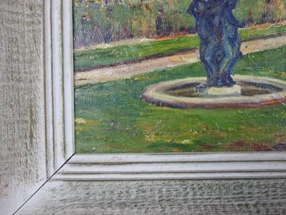 null Jean-Marie BOULAN (XX). Les fontaines du Jardin de Versailles. Huile sur toile....