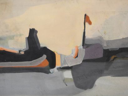 null Work XXeme

Abstract composition in grey, orange and red.

Oil on canvas.

74...
