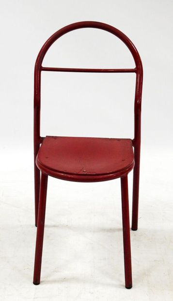 null René HERBST (1891-1982) pour Mobilor

Chaise Modèle C27 en métal laqué rouge.

H.:...