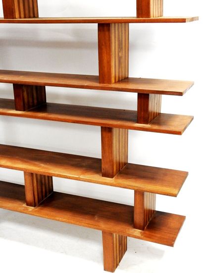 null Modern work

Architectural natural wood bookcase with six compartmentalized...