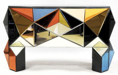 null Olivier DE SCHRIJVER (born in 1958)

Console "Diamond" in colored glass. Comme...
