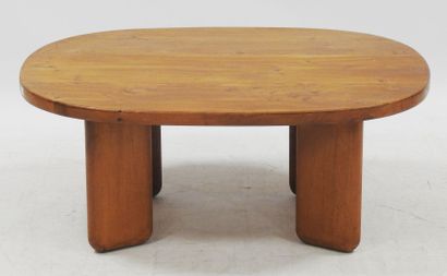 null Alain GAUBERT - XXth century

Coffee table in natural wood with ovoid top resting...
