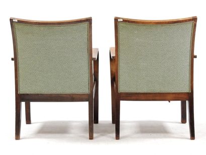 null KNOLL ANTIMOTT

Pair of armchairs in natural wood with curved backrest with...