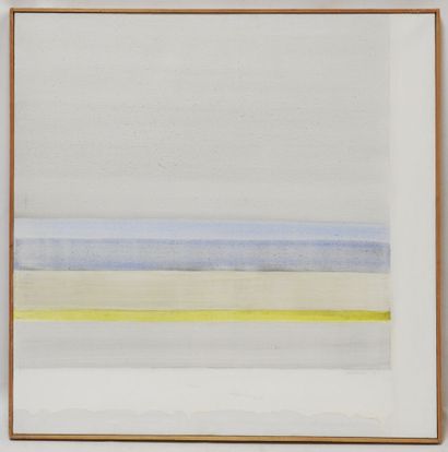 null Albert CHAMINADE (1923-2010)

Composition with yellow and blue stripes.

Oil...