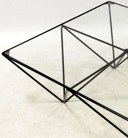null Paolo PIVA (born in 1950) in the taste of 

Coffee table black lacquered tubular...