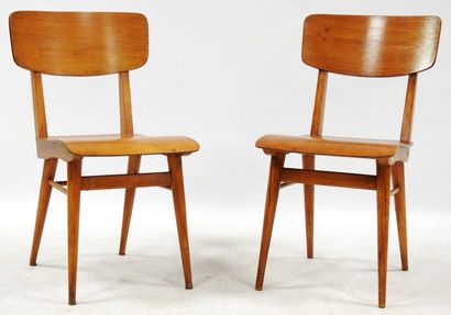 null Travail italien des années 50

Paire de chaise en bois naturel, pietement fuselé.

H.:...
