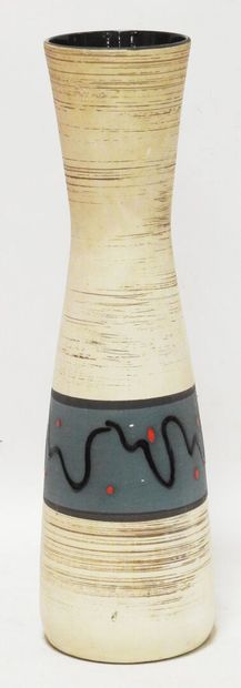 null WEST GERMANY

A large earthenware vase with a narrow body decorated with a blue...