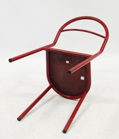 null René HERBST (1891-1982) pour Mobilor

Chaise Modèle C27 en métal laqué rouge.

H.:...