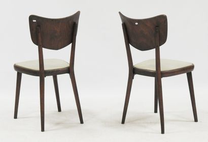null René-Jean CAILLETTE (1919-2004) in the taste of 

Pair of chairs in natural...