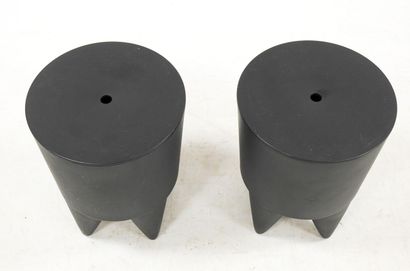 null Philippe STARCK (born in 1949) for 3 Suisses

Two Bubu stools in black polyvinyl...