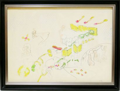 null Roberto MATTA (1911-2002) 

The Pressurized. 

Mixed media. 

Unsigned (trace...