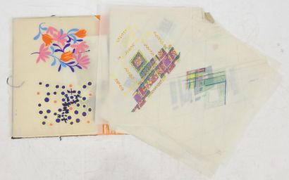  Large artist's portfolio including an important lot of drawings on tracing paper...