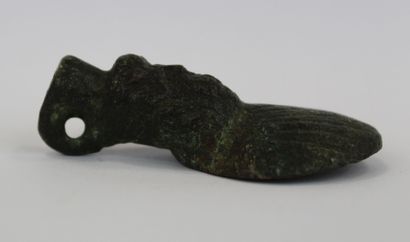 null EGYPTE : Buste d'applique en bronze surmonté d'une tête du Dieu Sérapir. Epoque...
