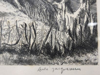 null André JAQUEMIN (1904-1992) after

Entrance to a farm 

Burin 

Artist's proof...