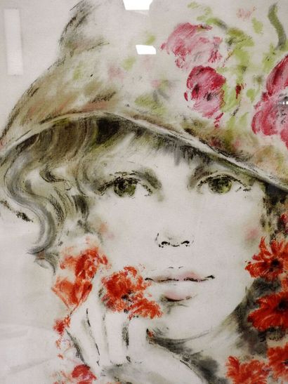 null 
Colette DEYME (born in 1945)




Young woman with a flowered hat




Lithograph...