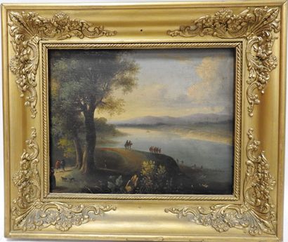 null School of the XIXth century

View of a lake 

Oil on panel

24.5 x 32.5 cm
...