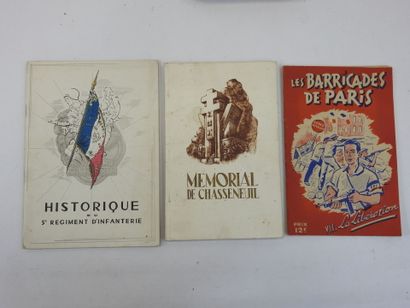 null [MILITARIA] Lot de 8 vol. et plaquettes thème France Libre, Libération, Seconde...