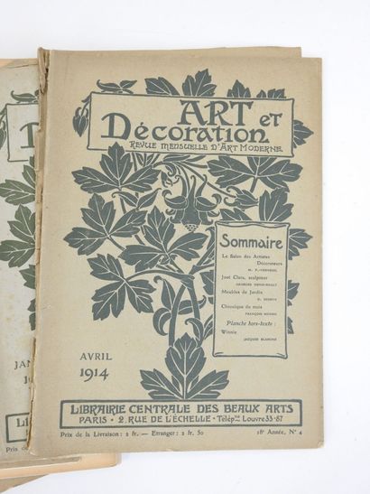 null ART ET DECORATION. Revue mensuelle d'art moderne- 1902-1904-1913-1914. 14 revues...