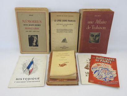 null [MILITARIA] Lot de 8 vol. et plaquettes thème France Libre, Libération, Seconde...