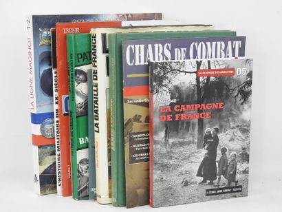 null [MILITARIA]. Lot de 12 livres et revues Campagne de France 1939-1940. En l'état....