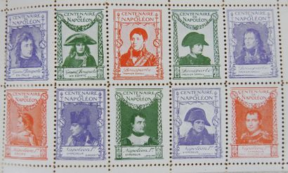 null France 

Vignettes et timbres poste fiscaux dans un classeur rouge trente-deux...