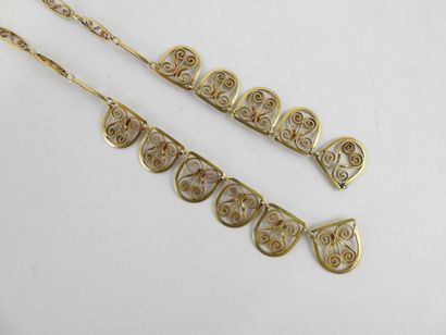 null NECKLACE drapery in yellow 18K (750°/°°). Net weight: 11.17 g (accidents)