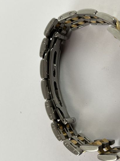 null CARTIER : Montre bracelet "Panthère" or 750/1000 et acier, lunette sertie de...