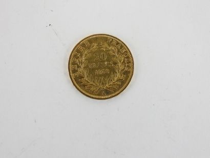 null 1 piece 20 FRANCS gold Napoleon III bare head. Dated : 1858. Workshop: Paris....