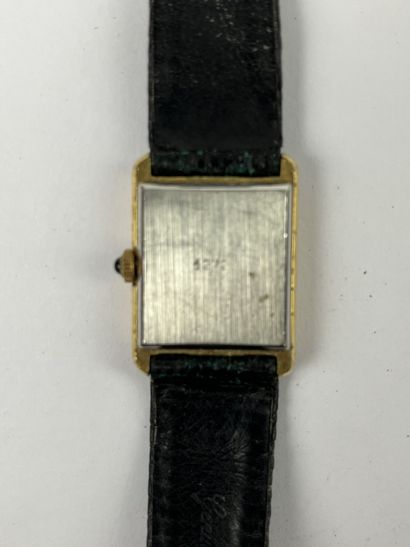 null MICHEL HERBELIN : Watch with rectangular dial, quartz movement, leather str...