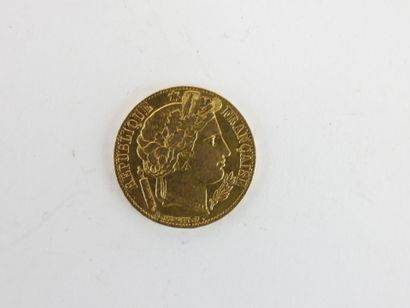 null 1 Pièce 20 francs or, type Ceres. Datée 1851. Atelier : Paris. Poids net: 6,380...