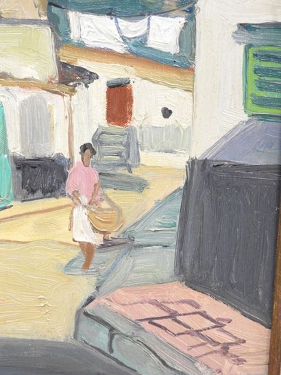 null Yves BRAYER (1907-1990): Street of the mills in Palma. Oil on canvas. Signed...