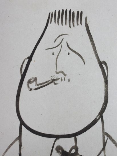 null D'après PICASSO : Portrait d'Apollinaire. Eau forte sur papier de Chine. Signé...