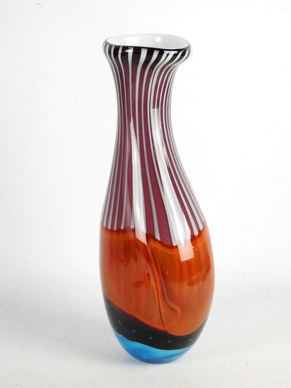 null Anzolo FUGA (1914-1998) dans le gout de : Vase en verre modèle "Astrale". H:...
