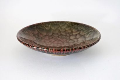 null Charles HAIR (born in 1955) : Circular stoneware bowl with brown enamel decoration....