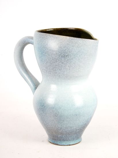 null Suzanne RAMIE (1907-1974) & Atelier Madoura: Pitcher with pinched neck in ceramic...