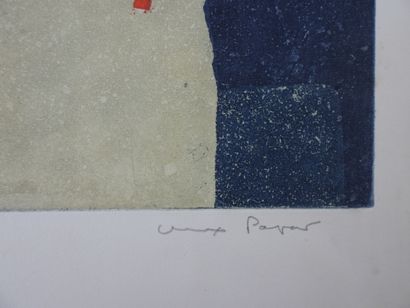 null Max PAPART (1911-1994): Sans titre. Gravure en couleurs signée. 50 x 40 cm (traces...