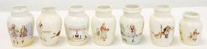 null Sarreguemines


Lot of seven earthenware mustard pots decorated with children's...
