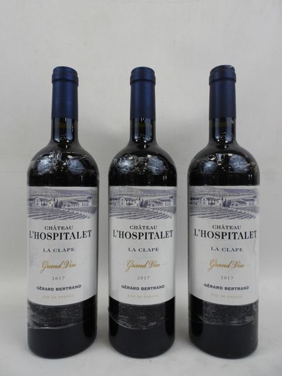 null 3 bouteilles Château l'Hospitalet AOP La Clape. 2017 Domaine G. Bertrand. 1er...