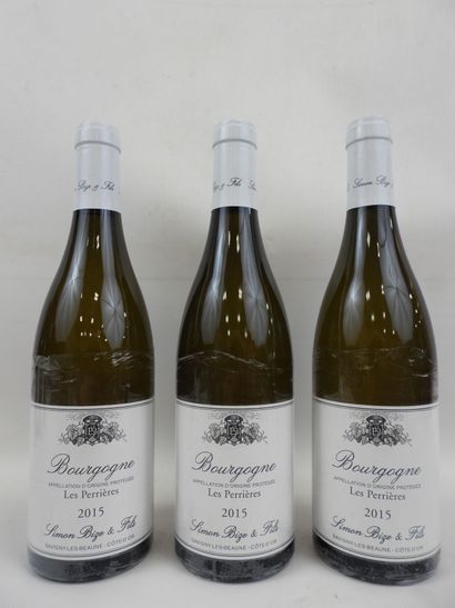 null 3 bouteilles Bourgogne blanc Perrières. Domaine Bize et Fils. 2015
