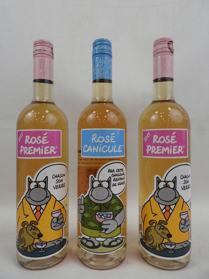 null 3 bouteilles Rose le Chat Geluck Château de l'Orangerie. 2017