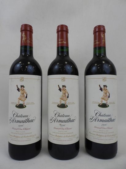 null 3 bouteilles Chateau d'Armailhac 5e Gcc Pauillac 1996