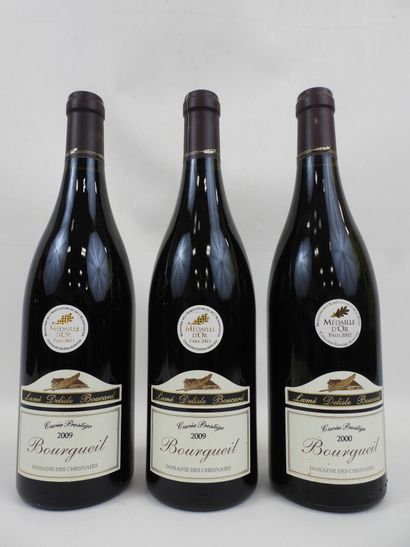 null 3 bouteilles Bourgueil cuvée Prestides des Chesnaies (2x2009 - 1x 2000). Frais...