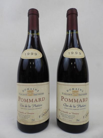 null 2 bouteilles Pommard Clos de la Platière. Domaine Vincent Sauvestre 1999