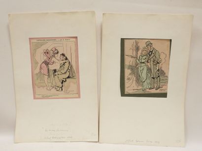 null After Alfred GREVIN (1827-1892) : Parisian fantasies. Lithographs in color on...
