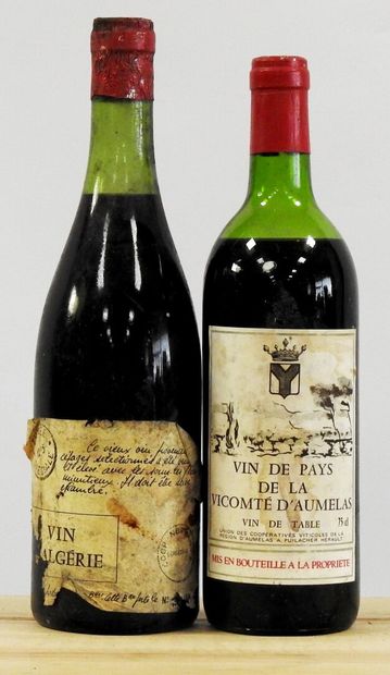 null 2 bottles 

Wine of Algeria - Special Vat 

Vin de Pays de la Vicomté d'Aumelas

Stains,...