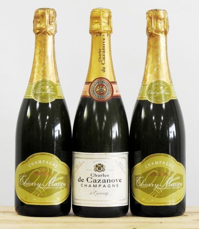 null 3 bottles

2 brut from Thierry Massin

Charles Cazanove - classic brut

Small...