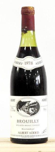 null 1 bouteille 

Brouilly

1978

Albert Added

Etiquette usée, capsule usée