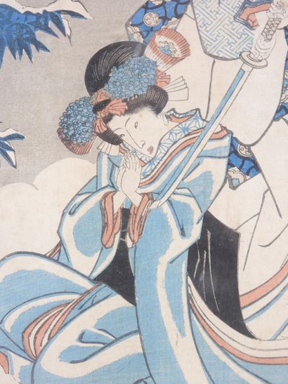 null Utagawa Kunisada : Execution of a courtesan. Diptych in color on paper (Ukiyo-e),...