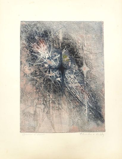 null Krishna REDDY (1925-2018): Untitled. Etching in colors. Signed and annotated...